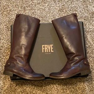 Frye- Melissa Button Back Zip in Dark Brown